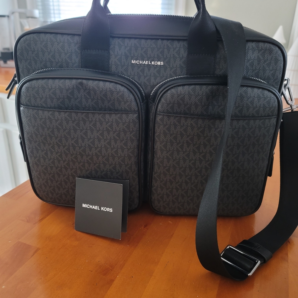Michael Kors Black and Gray Men's Briefcase